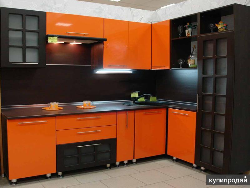Кухня Оранжевая С Коричневым