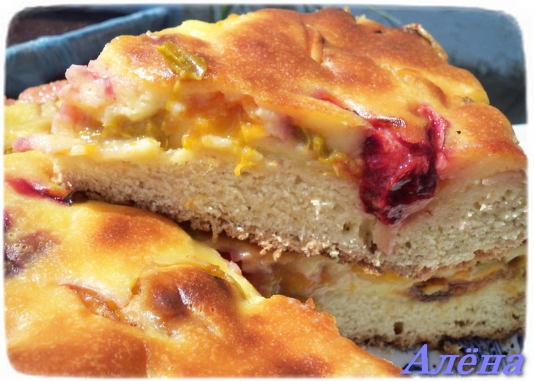Заливной пирог на кефире в духовке с яблоками пошаговый рецепт с фото