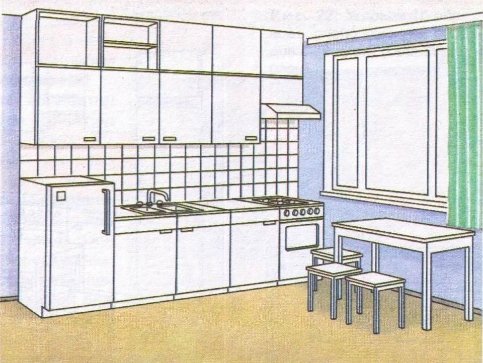 Эскиз кухни 5 класс технология рисунок