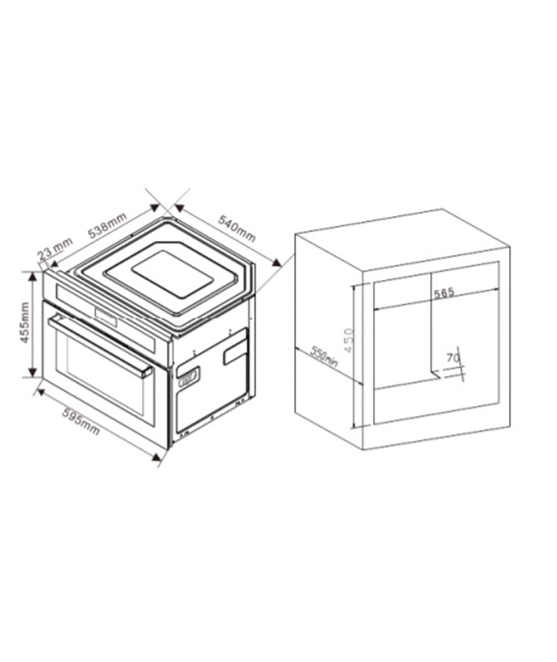 Размер духового шкафа встраиваемого 55 см