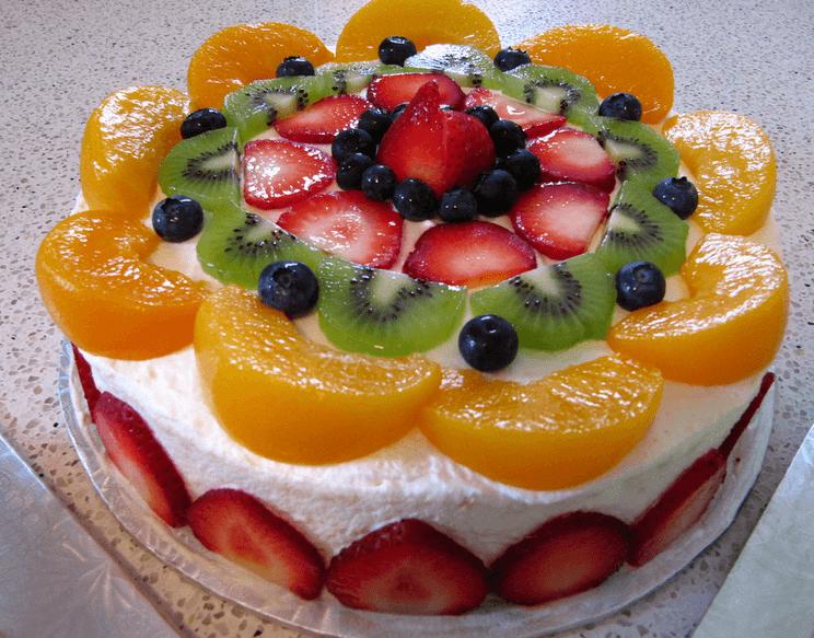 Легкий бисквит для торта с фруктами