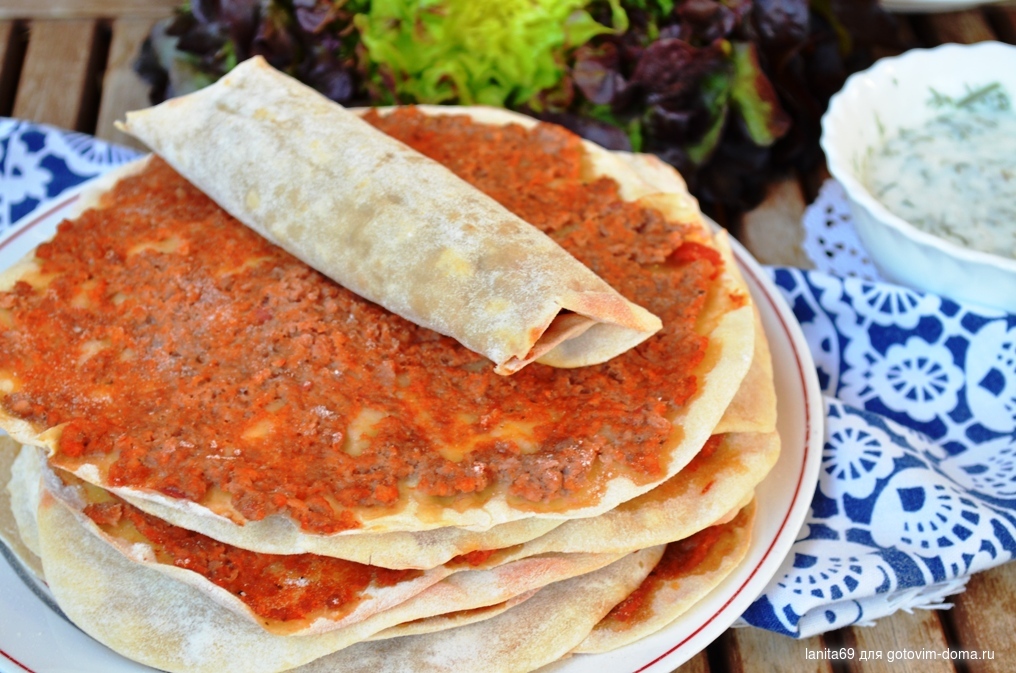 Рецепт ламаджо армянский с мясом фото пошагово