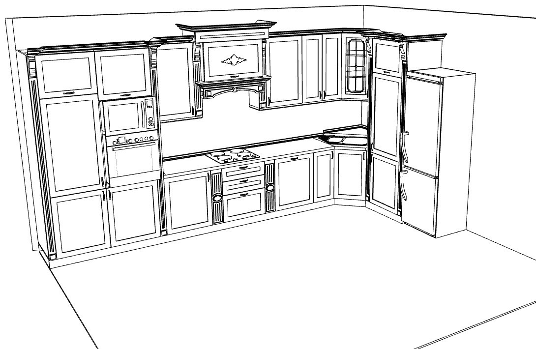 Эскиз кухни угловой как нарисовать онлайн бесплатно в хорошем качестве