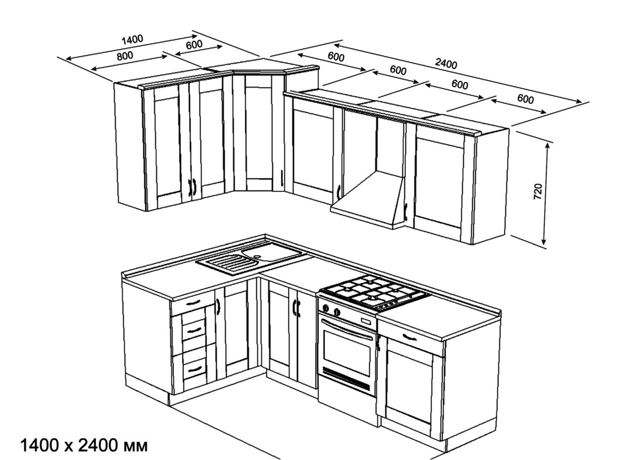 Кухонный гарнитур угловой своими руками чертежи и схемы для маленькой кухни