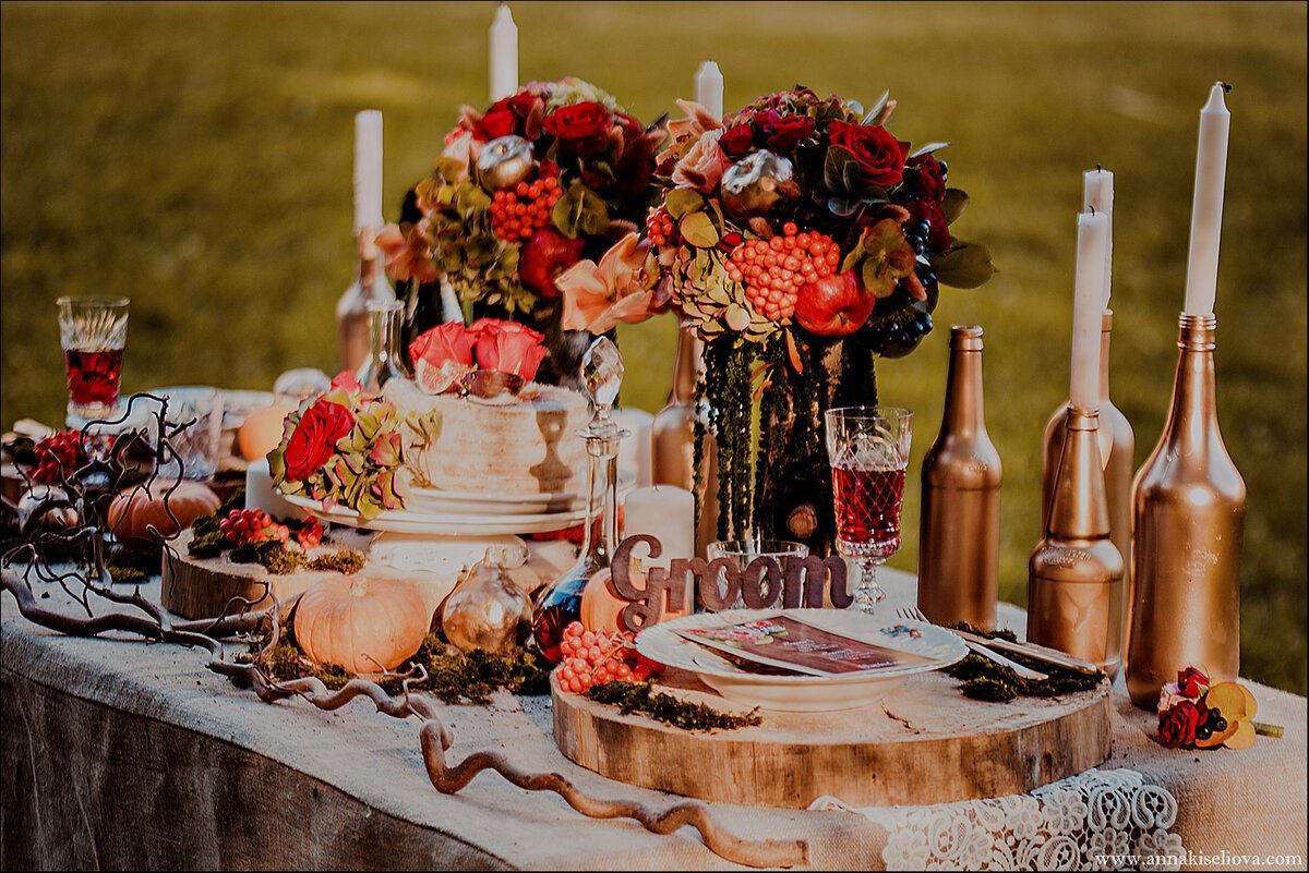 Свадебный стол в стиле бохо