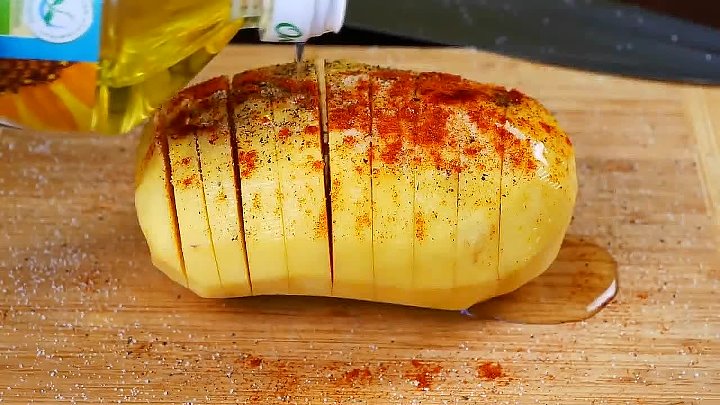 Картошка гармошка с беконом в микроволновке рецепт с фото