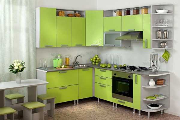 Дизайн кухни в зеленых оттенках