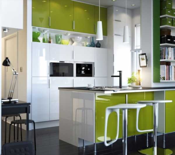 Дизайн кухни в зеленых оттенках